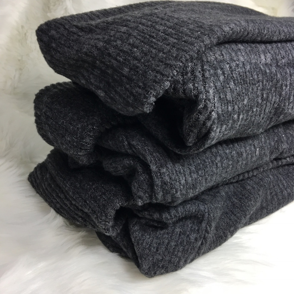 Off Shoulder Brushed Waffle Knit Sweater - Picture 2 of 4